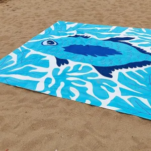 Large Beach Blanket Waterproof Sandproof 108"x 82" for 1-6 Adults,Quick Drying Beach Mat,Lightweight & Durable,Beach Essentials for Family Beach Camping Travel Picnic