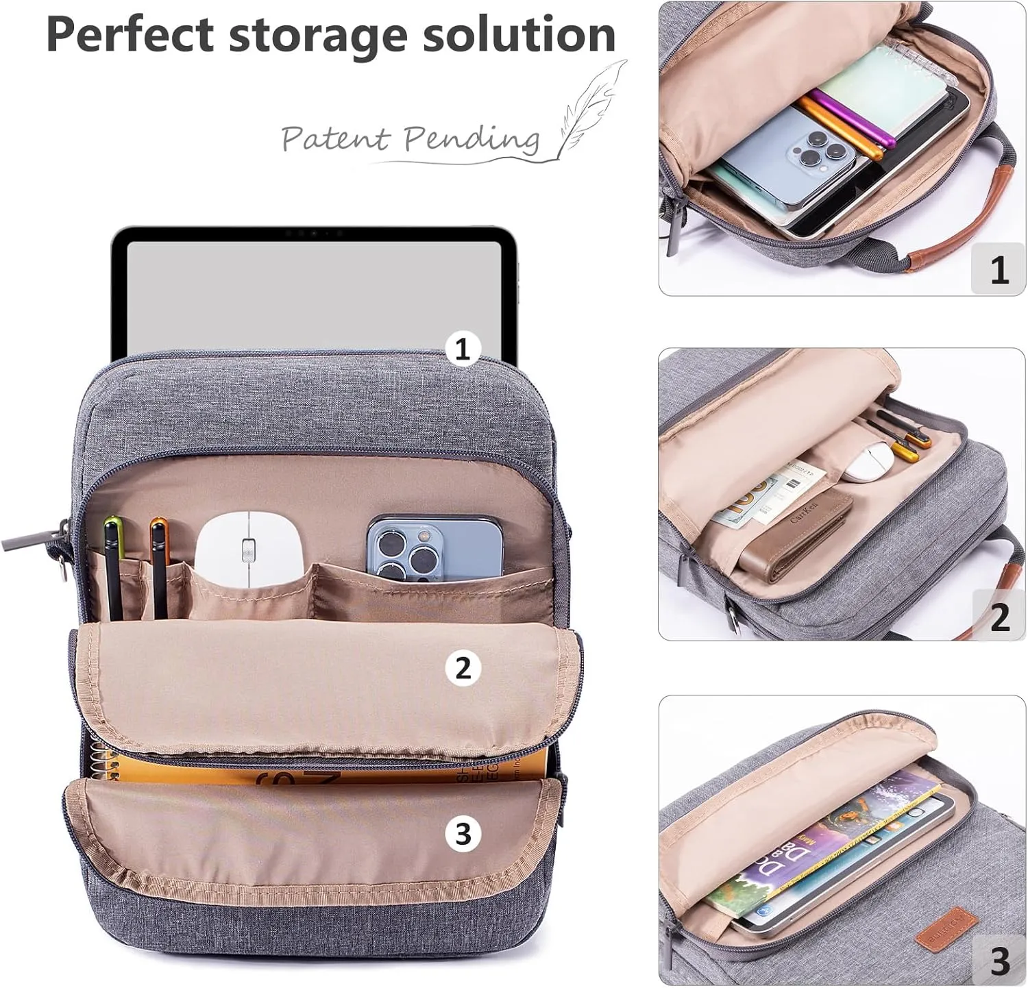 Large Book Sleeve with Zipper, Book Pouch(9.5 X 12.5), Book Protector Pouch, Book Sleeve for Book Lovers, Book Cover, Book Carrying Case for Book Accessories, Study Suppliers