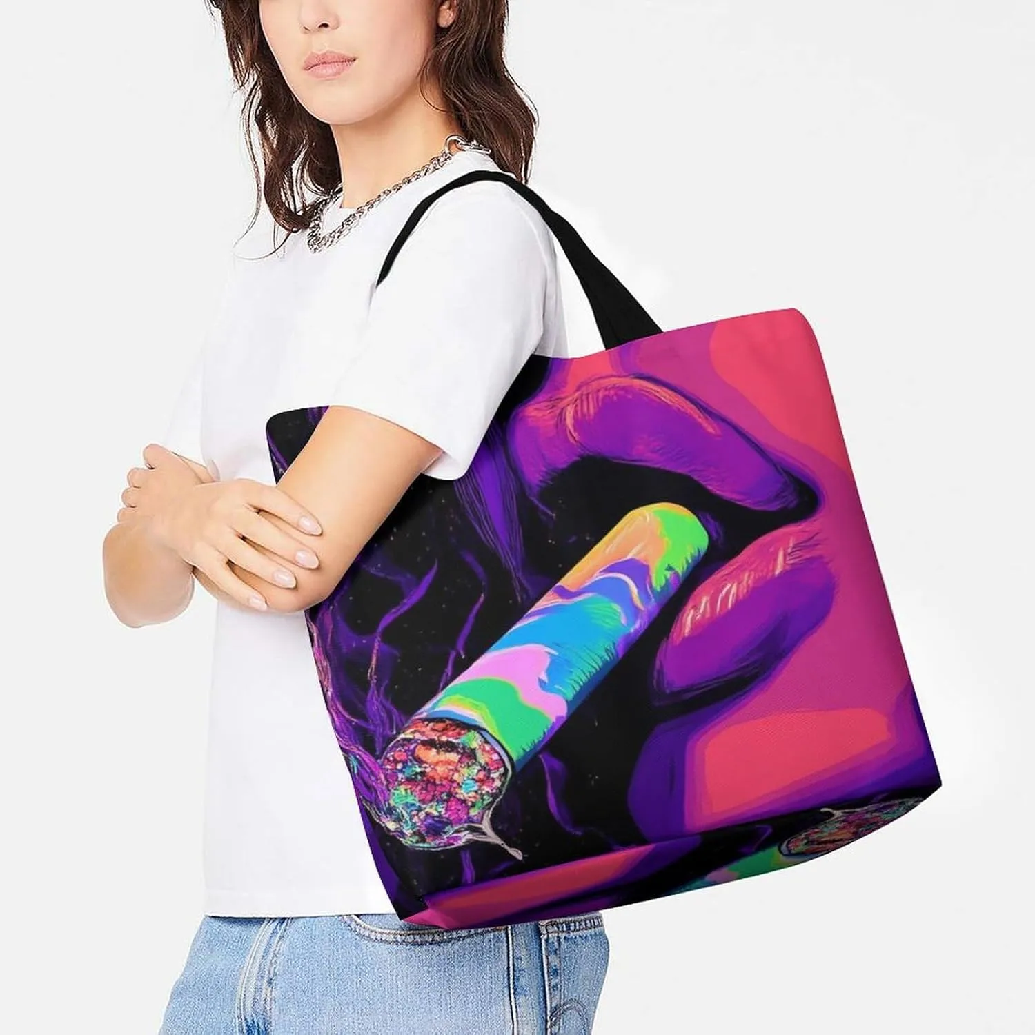 Large Grocery Tote Bag for Women, Multipurpose Handbag Shopping Storage Bags Reusable Shoulder Bag