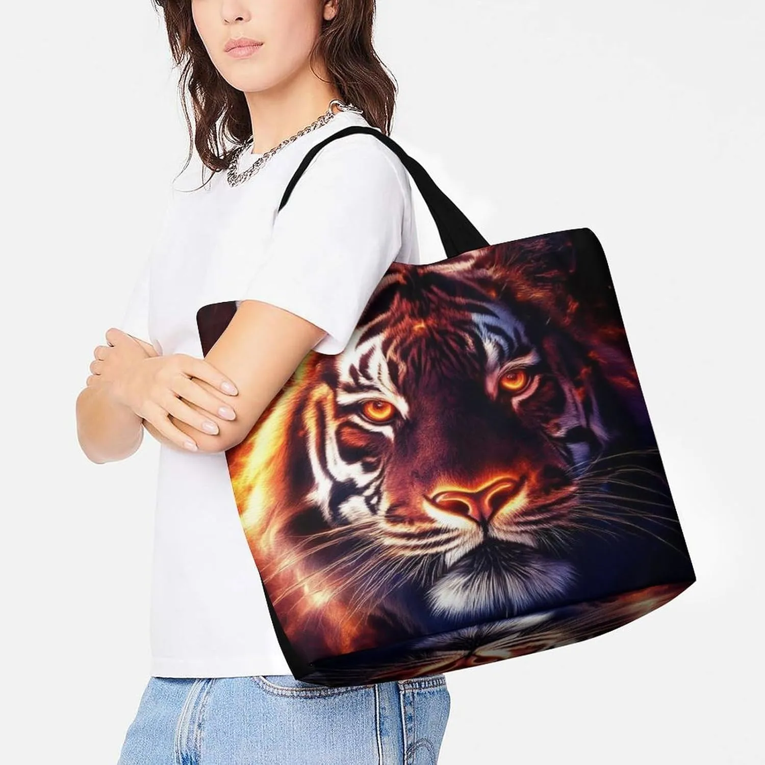 Large Grocery Tote Bag for Women, Multipurpose Handbag Shopping Storage Bags Reusable Shoulder Bag