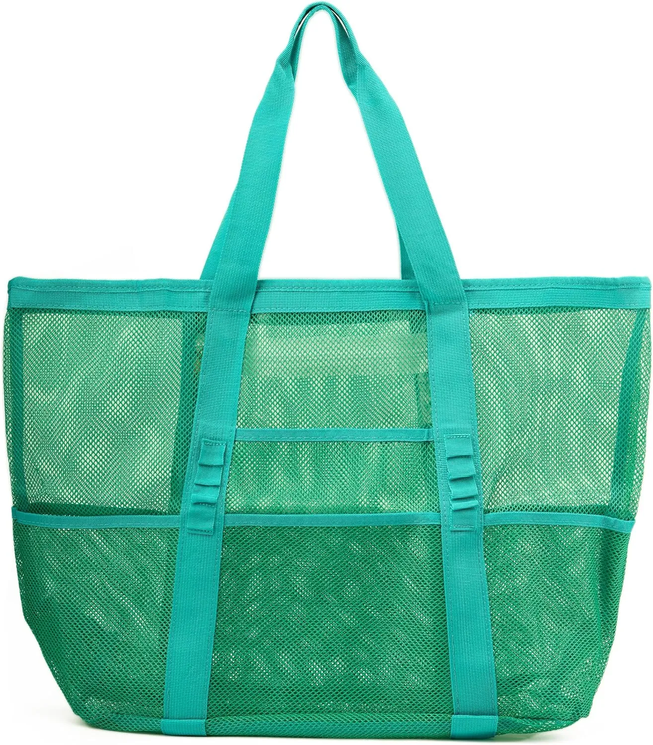 Large Mesh Beach Tote Bags for Sand Toys, Family Travel, Grocery, Reusable Shopping