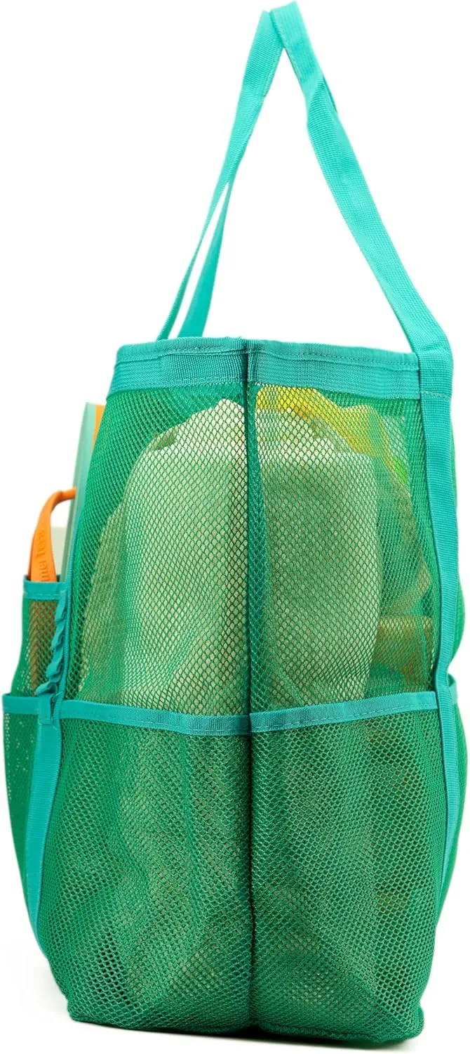 Large Mesh Beach Tote Bags for Sand Toys, Family Travel, Grocery, Reusable Shopping