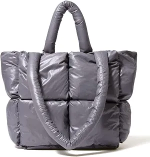 Large Puffer Tote Bag, Trendy Quilted Cotton Padded Handbags for women, Soft Shoulder Bag Nylon Down Pillow Shopper Bag