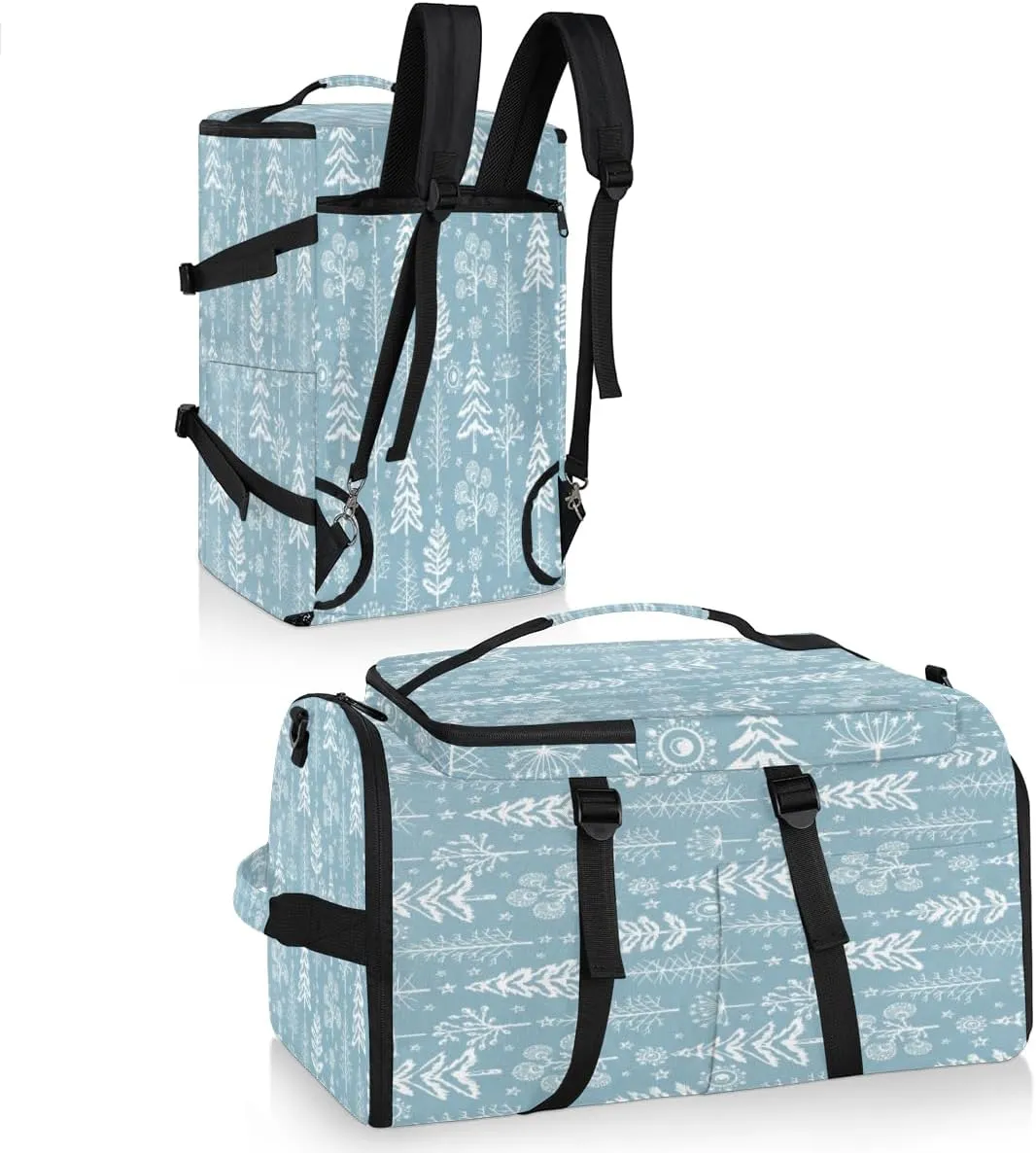 Large Sports Gym Bag With Shoe & Laptop Compartment 47L Waterproof Travel Duffel Bags for Men Women Abstract Forest Luggage Backpack Duffle Bag
