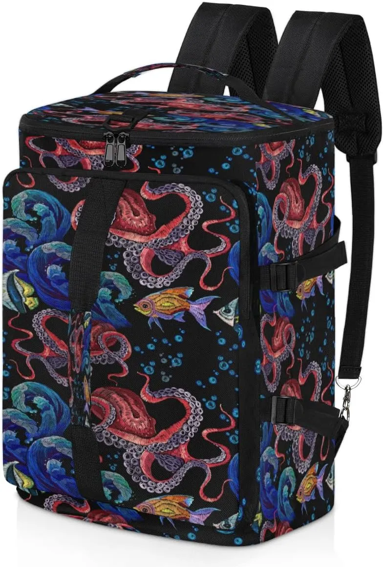 Large Sports Gym Bag With Shoe & Laptop Compartment 47L Waterproof Travel Duffel Bags for Men Women Animal Octopus Luggage Backpack Duffle Bag