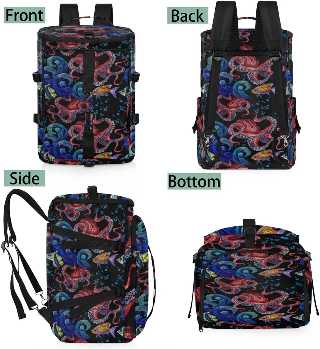 Large Sports Gym Bag With Shoe & Laptop Compartment 47L Waterproof Travel Duffel Bags for Men Women Animal Octopus Luggage Backpack Duffle Bag