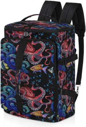 Large Sports Gym Bag With Shoe & Laptop Compartment 47L Waterproof Travel Duffel Bags for Men Women Animal Octopus Luggage Backpack Duffle Bag