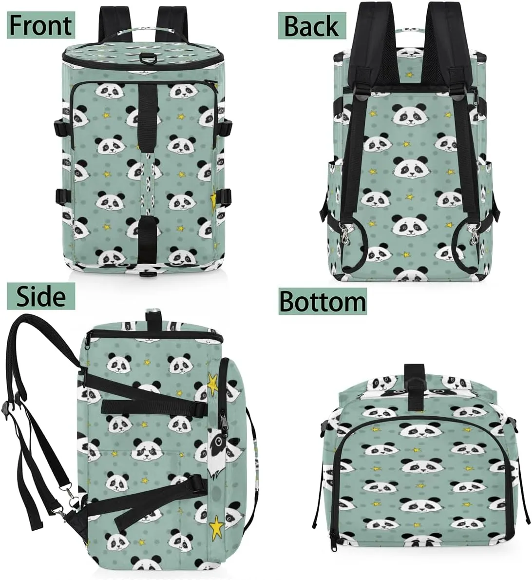 Large Sports Gym Bag With Shoe & Laptop Compartment 47L Waterproof Travel Duffel Bags for Men Women Animal Panda Luggage Backpack Duffle Bag