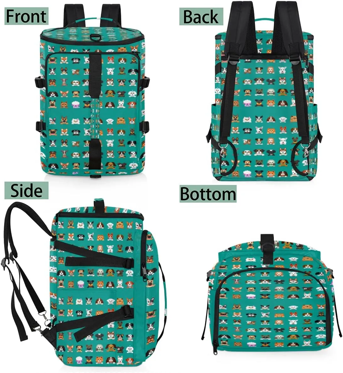 Large Sports Gym Bag With Shoe & Laptop Compartment 47L Waterproof Travel Duffel Bags for Men Women Cartoon Dogs Luggage Backpack Duffle Bag