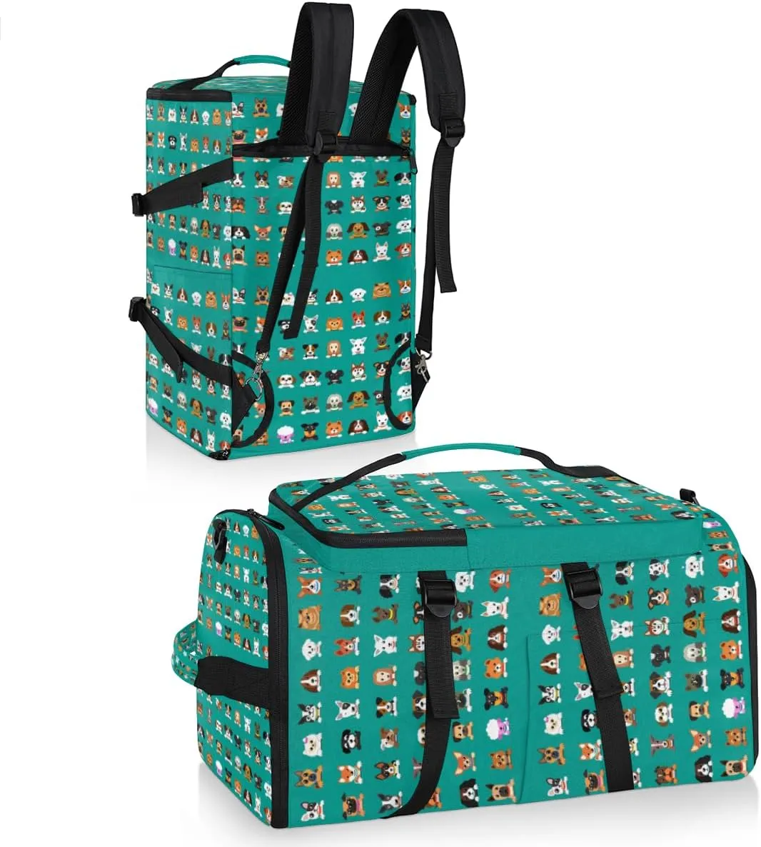 Large Sports Gym Bag With Shoe & Laptop Compartment 47L Waterproof Travel Duffel Bags for Men Women Cartoon Dogs Luggage Backpack Duffle Bag