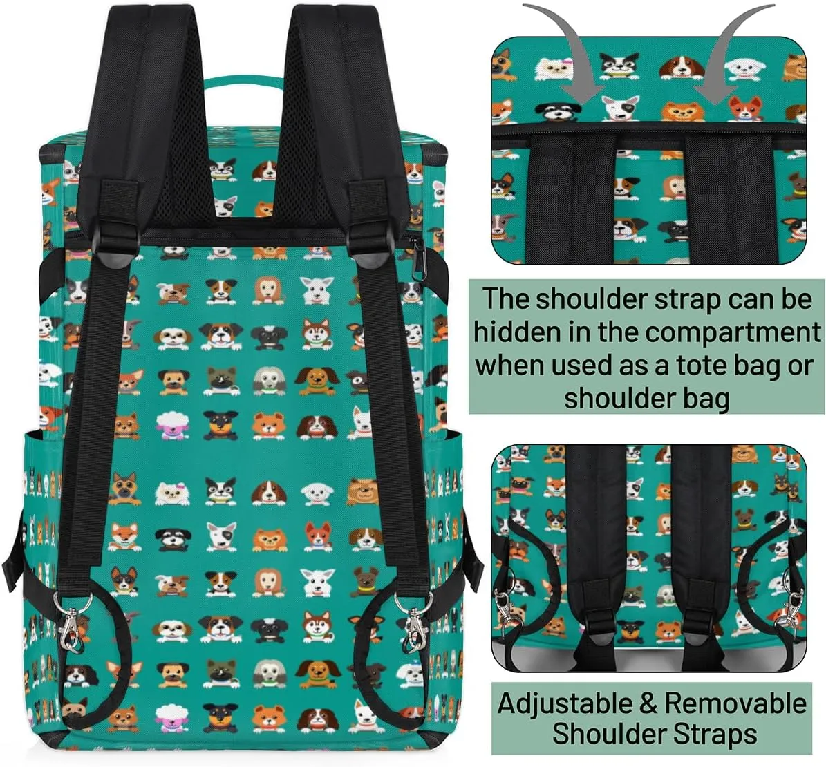 Large Sports Gym Bag With Shoe & Laptop Compartment 47L Waterproof Travel Duffel Bags for Men Women Cartoon Dogs Luggage Backpack Duffle Bag