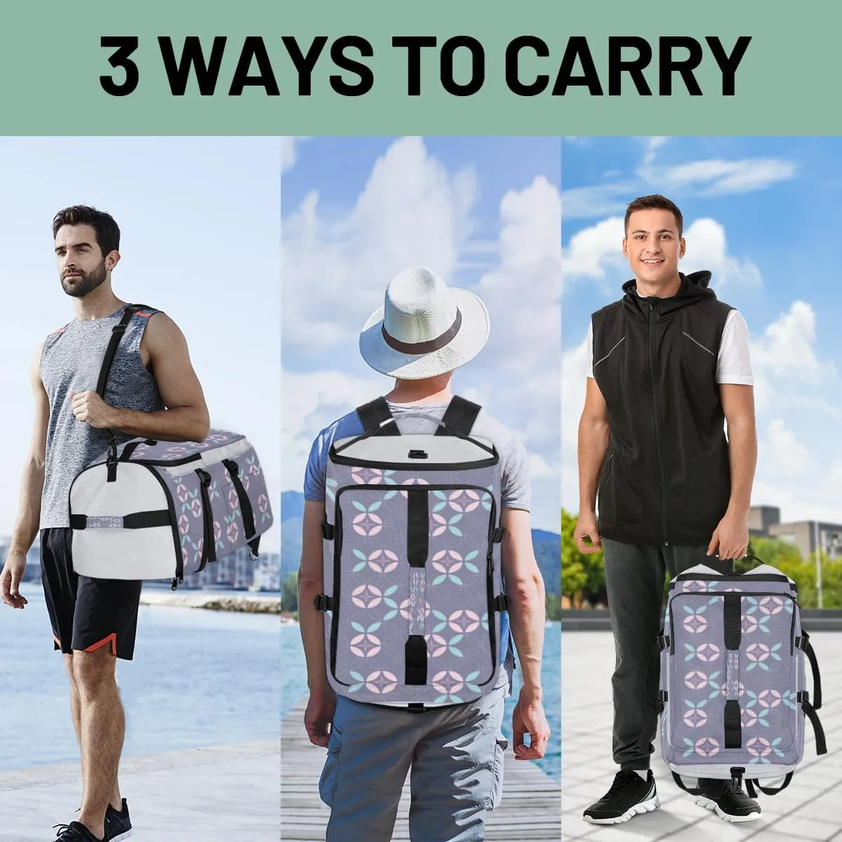 Large Sports Gym Bag With Shoe & Laptop Compartment 47L Waterproof Travel Duffel Bags for Men Women Cartoon Morning Glory Luggage Backpack Duffle Bag