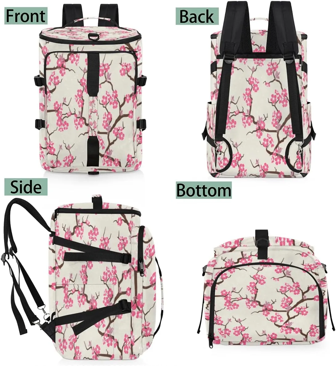 Large Sports Gym Bag With Shoe & Laptop Compartment 47L Waterproof Travel Duffel Bags for Men Women Cherry Blossom Flowers Luggage Backpack Duffle Bag