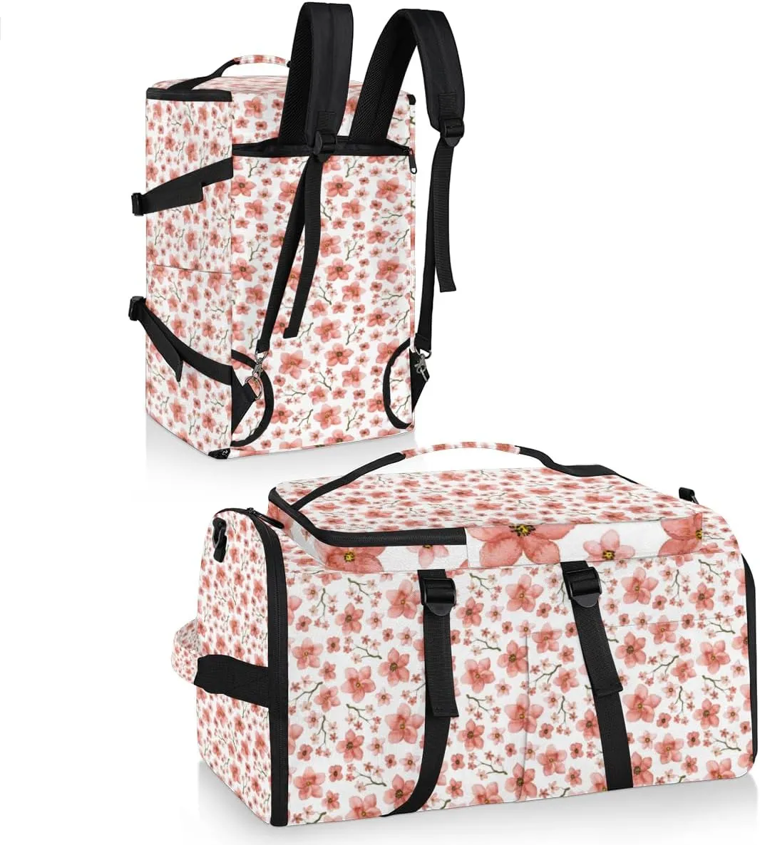 Large Sports Gym Bag With Shoe & Laptop Compartment 47L Waterproof Travel Duffel Bags for Men Women Cherry Blossoms Luggage Backpack Duffle Bag