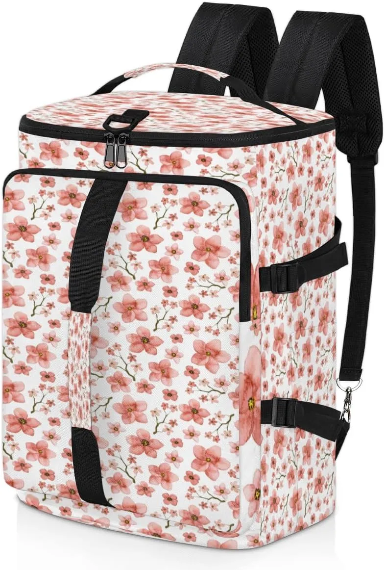 Large Sports Gym Bag With Shoe & Laptop Compartment 47L Waterproof Travel Duffel Bags for Men Women Cherry Blossoms Luggage Backpack Duffle Bag