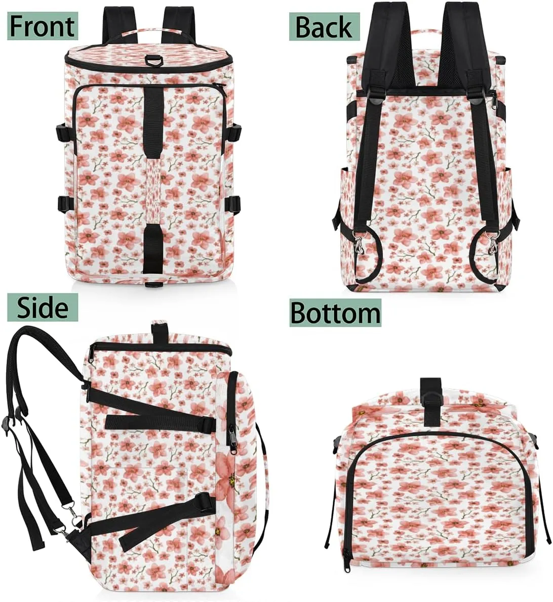 Large Sports Gym Bag With Shoe & Laptop Compartment 47L Waterproof Travel Duffel Bags for Men Women Cherry Blossoms Luggage Backpack Duffle Bag
