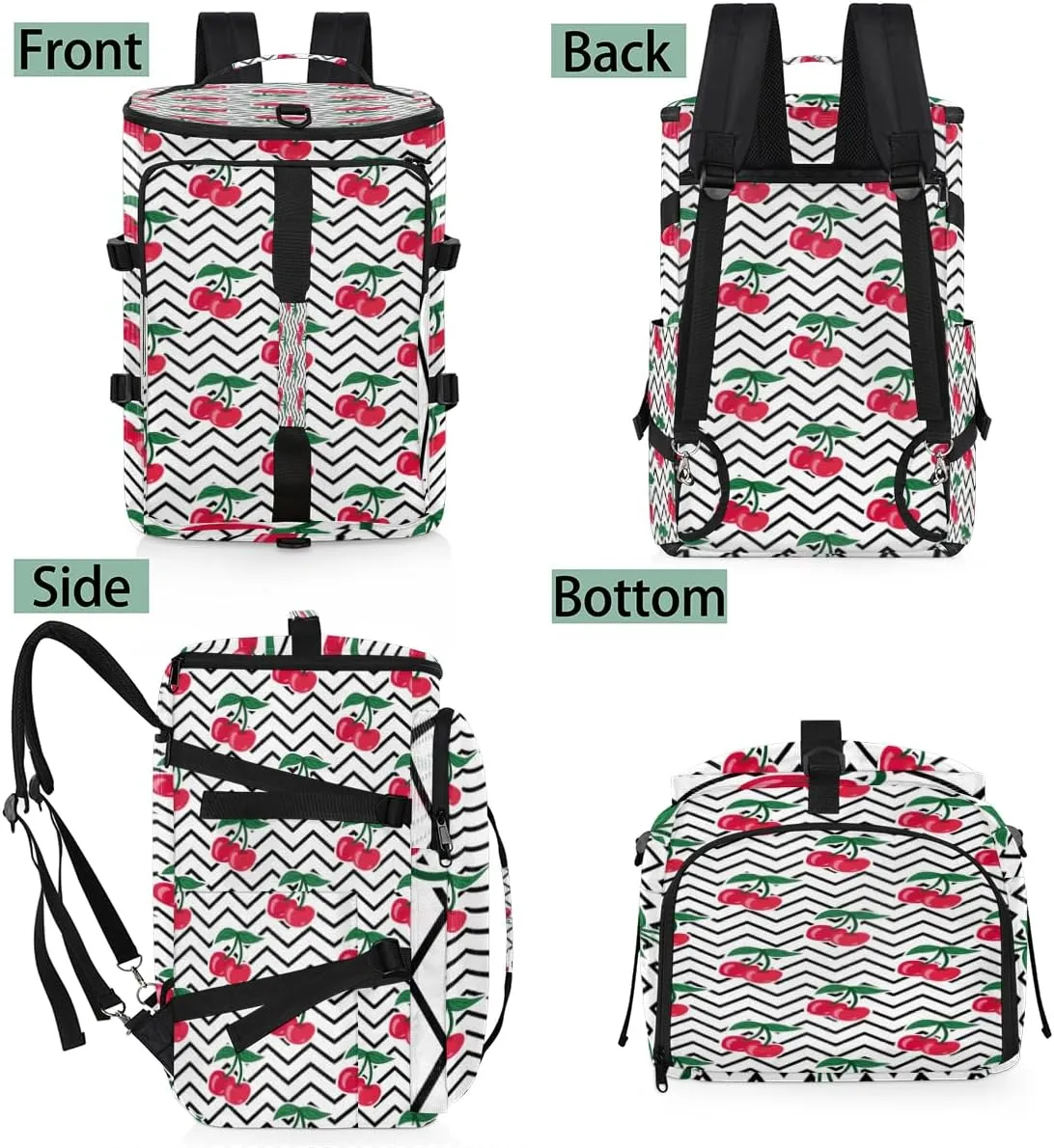 Large Sports Gym Bag With Shoe & Laptop Compartment 47L Waterproof Travel Duffel Bags for Men Women Cherry Luggage Backpack Duffle Bag