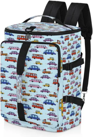 Large Sports Gym Bag With Shoe & Laptop Compartment 47L Waterproof Travel Duffel Bags for Men Women Colorful Cartoon Cars Luggage Backpack Duffle Bag