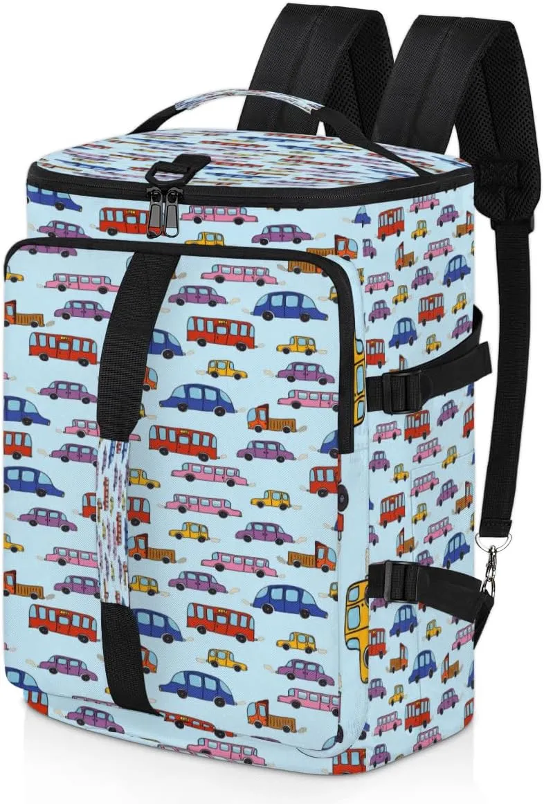 Large Sports Gym Bag With Shoe & Laptop Compartment 47L Waterproof Travel Duffel Bags for Men Women Colorful Cartoon Cars Luggage Backpack Duffle Bag
