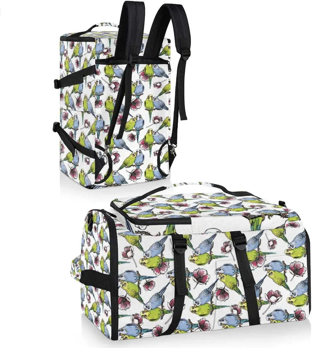 Large Sports Gym Bag With Shoe & Laptop Compartment 47L Waterproof Travel Duffel Bags for Men Women Couple Parrot Luggage Backpack Duffle Bag