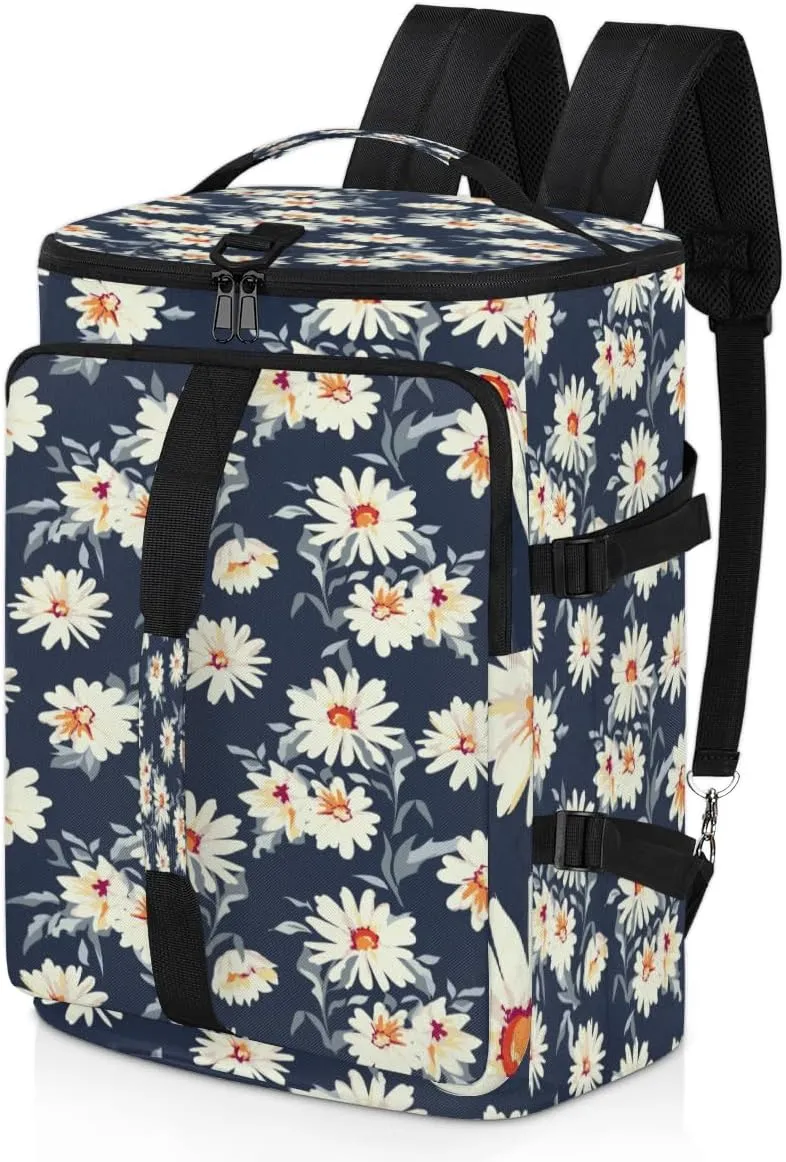 Large Sports Gym Bag With Shoe & Laptop Compartment 47L Waterproof Travel Duffel Bags for Men Women Daisy Plant Luggage Backpack Duffle Bag