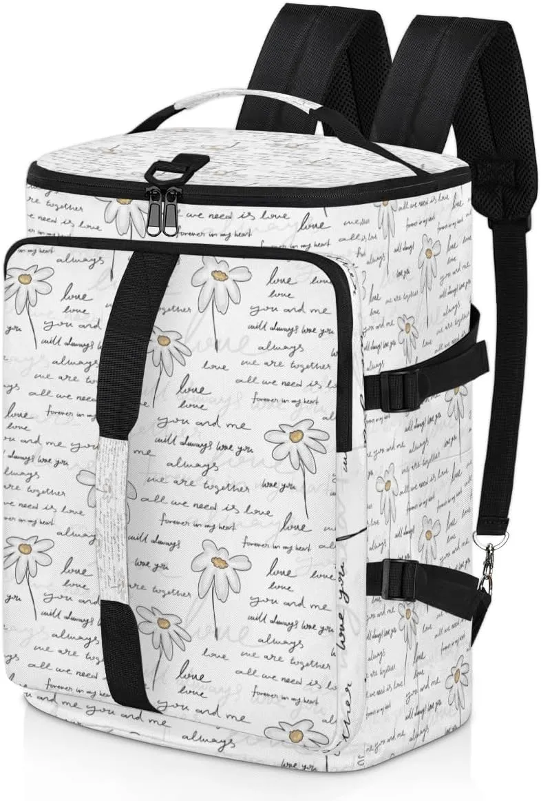 Large Sports Gym Bag With Shoe & Laptop Compartment 47L Waterproof Travel Duffel Bags for Men Women Education Flower Letters Luggage Backpack Duffle Bag