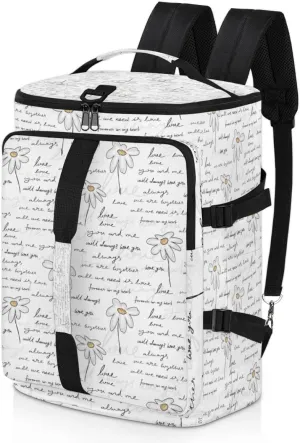 Large Sports Gym Bag With Shoe & Laptop Compartment 47L Waterproof Travel Duffel Bags for Men Women Education Flower Letters Luggage Backpack Duffle Bag