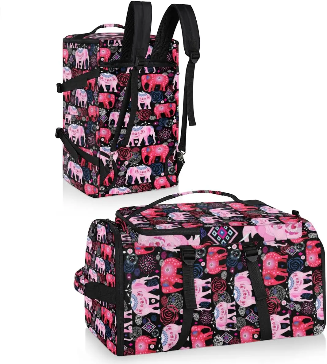 Large Sports Gym Bag With Shoe & Laptop Compartment 47L Waterproof Travel Duffel Bags for Men Women Elephant Design Luggage Backpack Duffle Bag