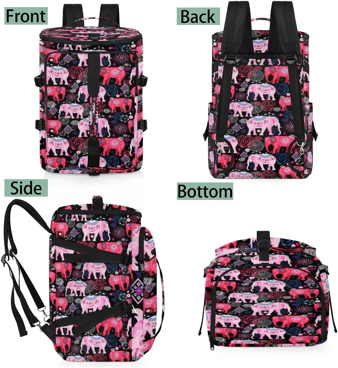 Large Sports Gym Bag With Shoe & Laptop Compartment 47L Waterproof Travel Duffel Bags for Men Women Elephant Design Luggage Backpack Duffle Bag