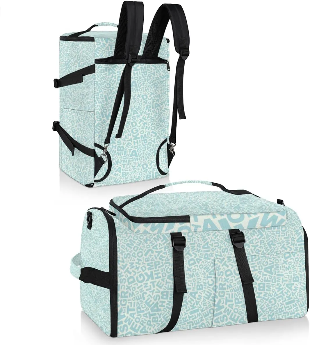 Large Sports Gym Bag With Shoe & Laptop Compartment 47L Waterproof Travel Duffel Bags for Men Women English Alphabet Luggage Backpack Duffle Bag