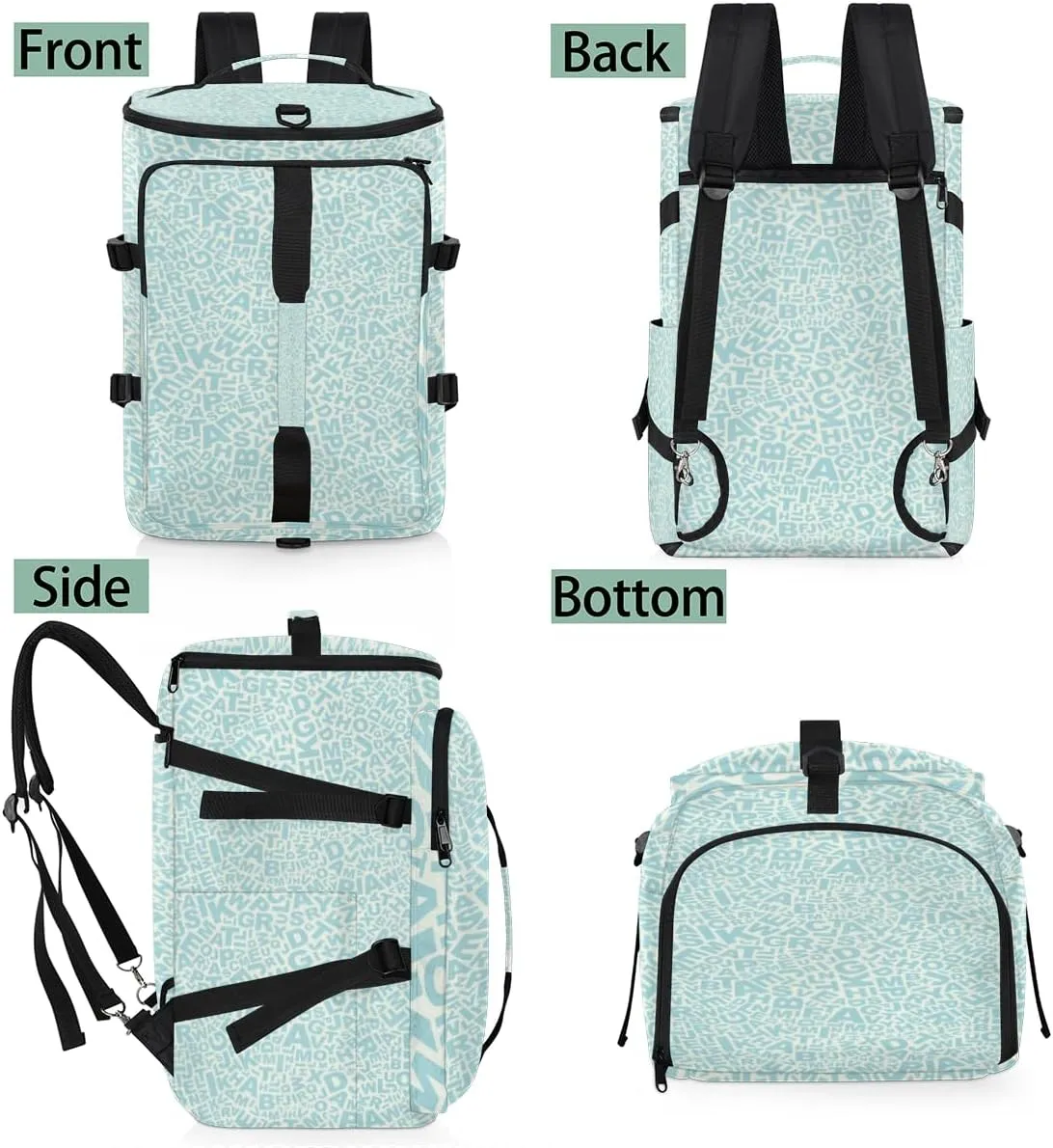 Large Sports Gym Bag With Shoe & Laptop Compartment 47L Waterproof Travel Duffel Bags for Men Women English Alphabet Luggage Backpack Duffle Bag