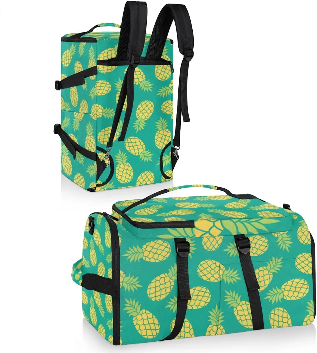Large Sports Gym Bag With Shoe & Laptop Compartment 47L Waterproof Travel Duffel Bags for Men Women Pineapple Fruit Pattern Luggage Backpack Duffle Bag