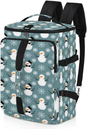 Large Sports Gym Bag With Shoe & Laptop Compartment 47L Waterproof Travel Duffel Bags for Men Women Snow Snowman Snowflake Luggage Backpack Duffle Bag