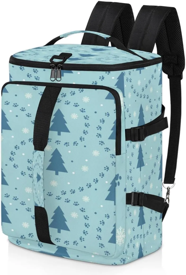 Large Sports Gym Bag With Shoe & Laptop Compartment 47L Waterproof Travel Duffel Bags for Men Women Snowflake Footprint Tree Luggage Backpack Duffle Bag