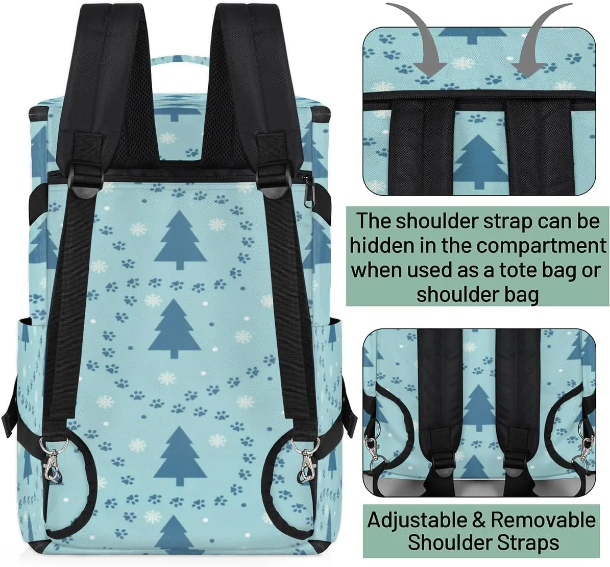 Large Sports Gym Bag With Shoe & Laptop Compartment 47L Waterproof Travel Duffel Bags for Men Women Snowflake Footprint Tree Luggage Backpack Duffle Bag