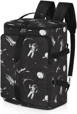 Large Sports Gym Bag With Shoe & Laptop Compartment 47L Waterproof Travel Duffel Bags for Men Women Space Astronaut Black Luggage Backpack Duffle Bag