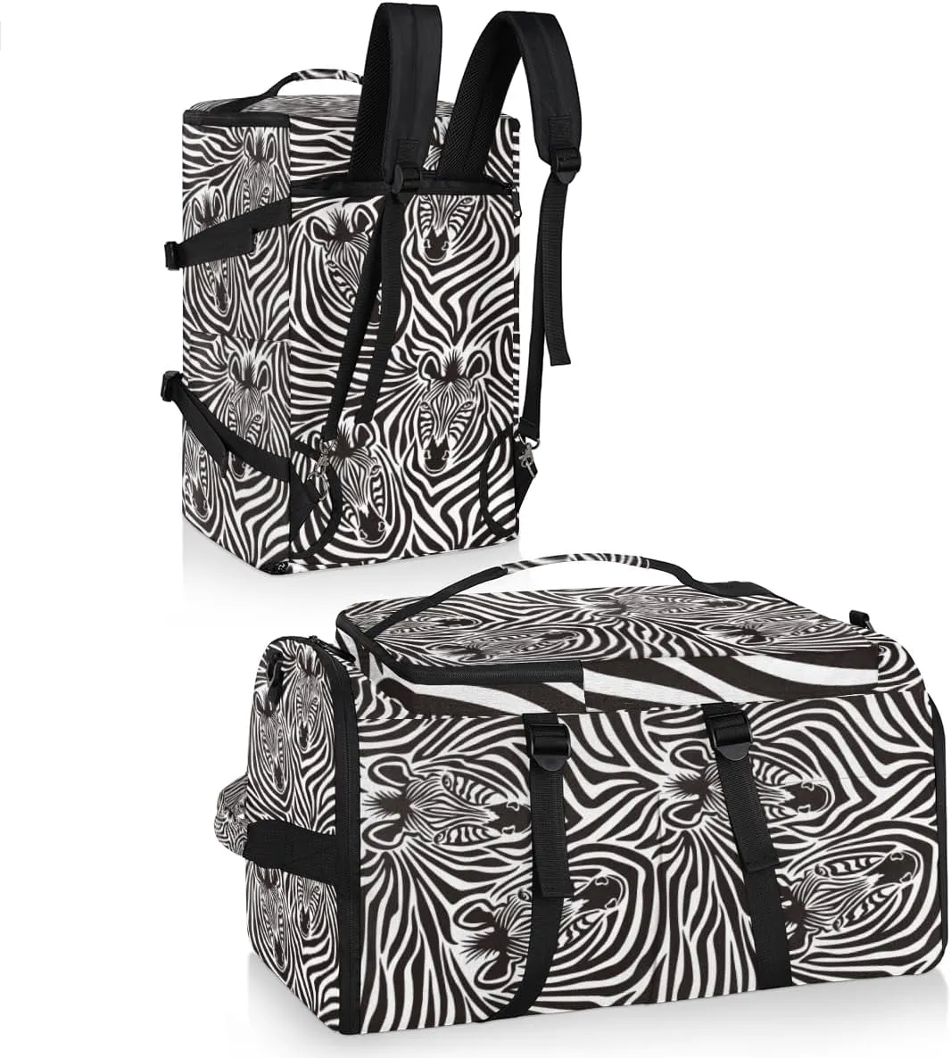 Large Sports Gym Bag With Shoe & Laptop Compartment 47L Waterproof Travel Duffel Bags for Men Women Stripe Zebra Luggage Backpack Duffle Bag