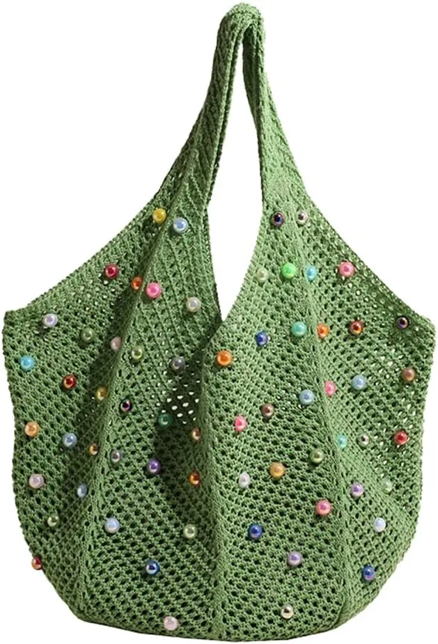 Large Tote Bags for Women Mesh Hobo Bags for Women Fashion Handbag Shoulder Bag Beach Bag Travel Bag Summer Vacation