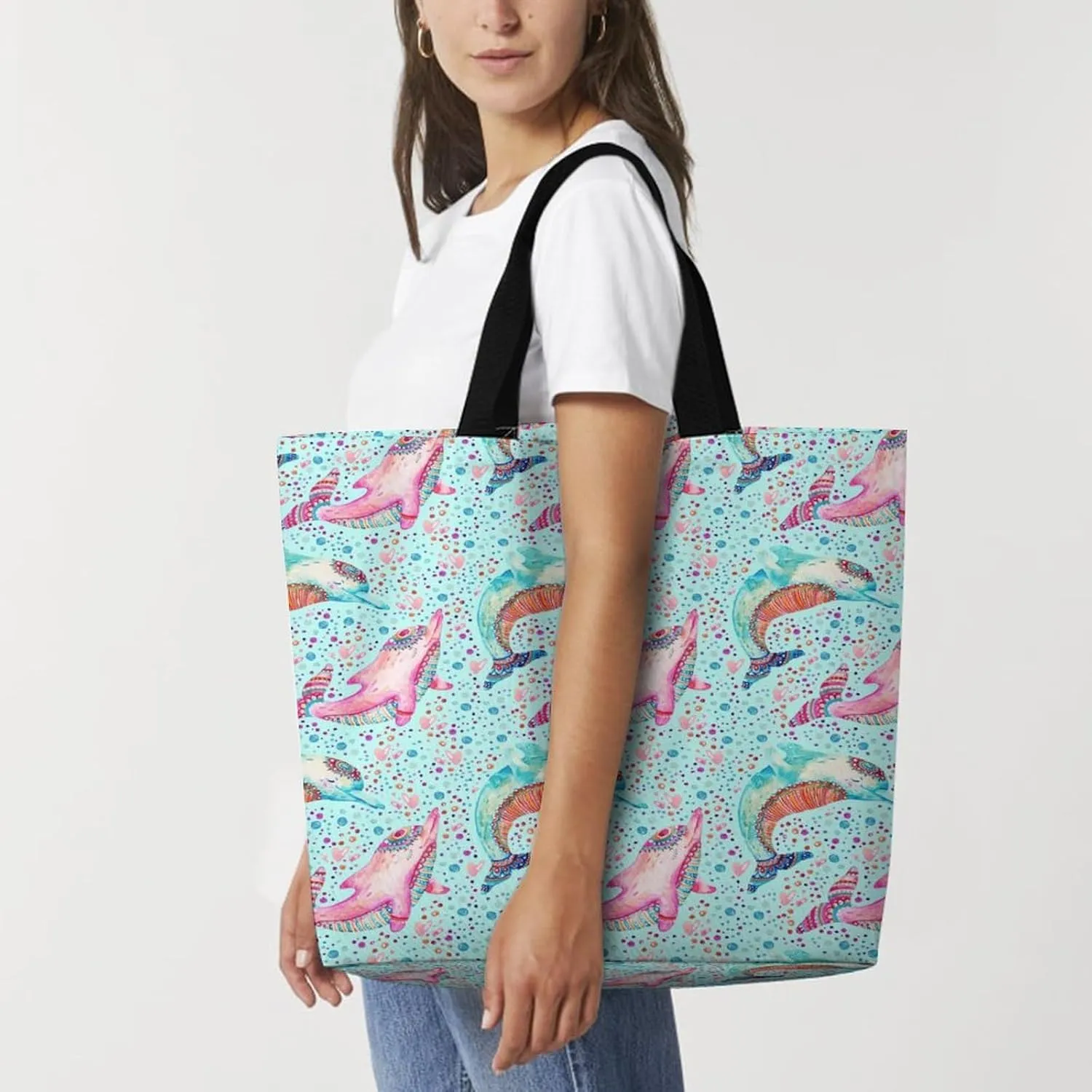 Large Tote Top Handle Bag, Shopping Handbag Big Polyester Shoulder Hand Bags
