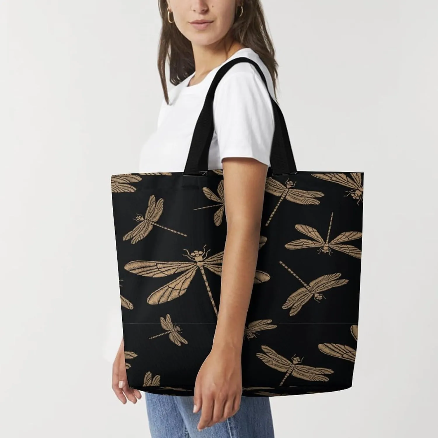 Large Tote Top Handle Bag, Shopping Handbag Big Polyester Shoulder Hand Bags