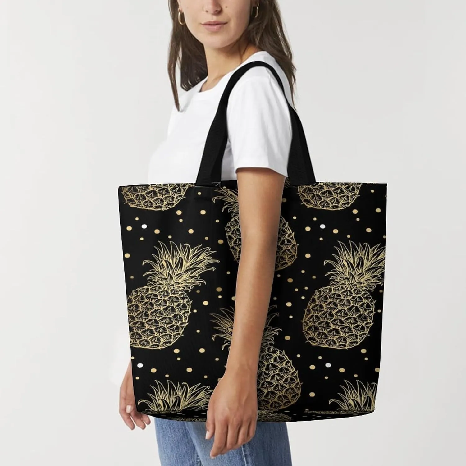 Large Tote Top Handle Bag, Shopping Handbag Big Polyester Shoulder Hand Bags