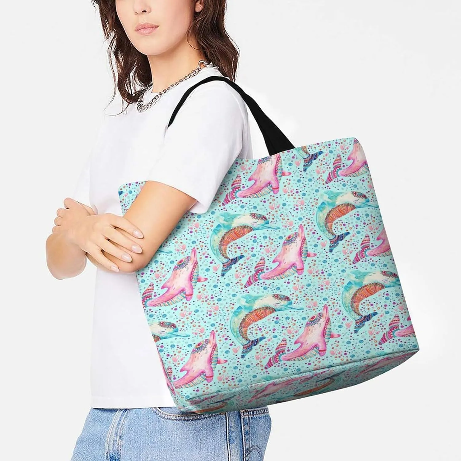 Large Tote Top Handle Bag, Shopping Handbag Big Polyester Shoulder Hand Bags