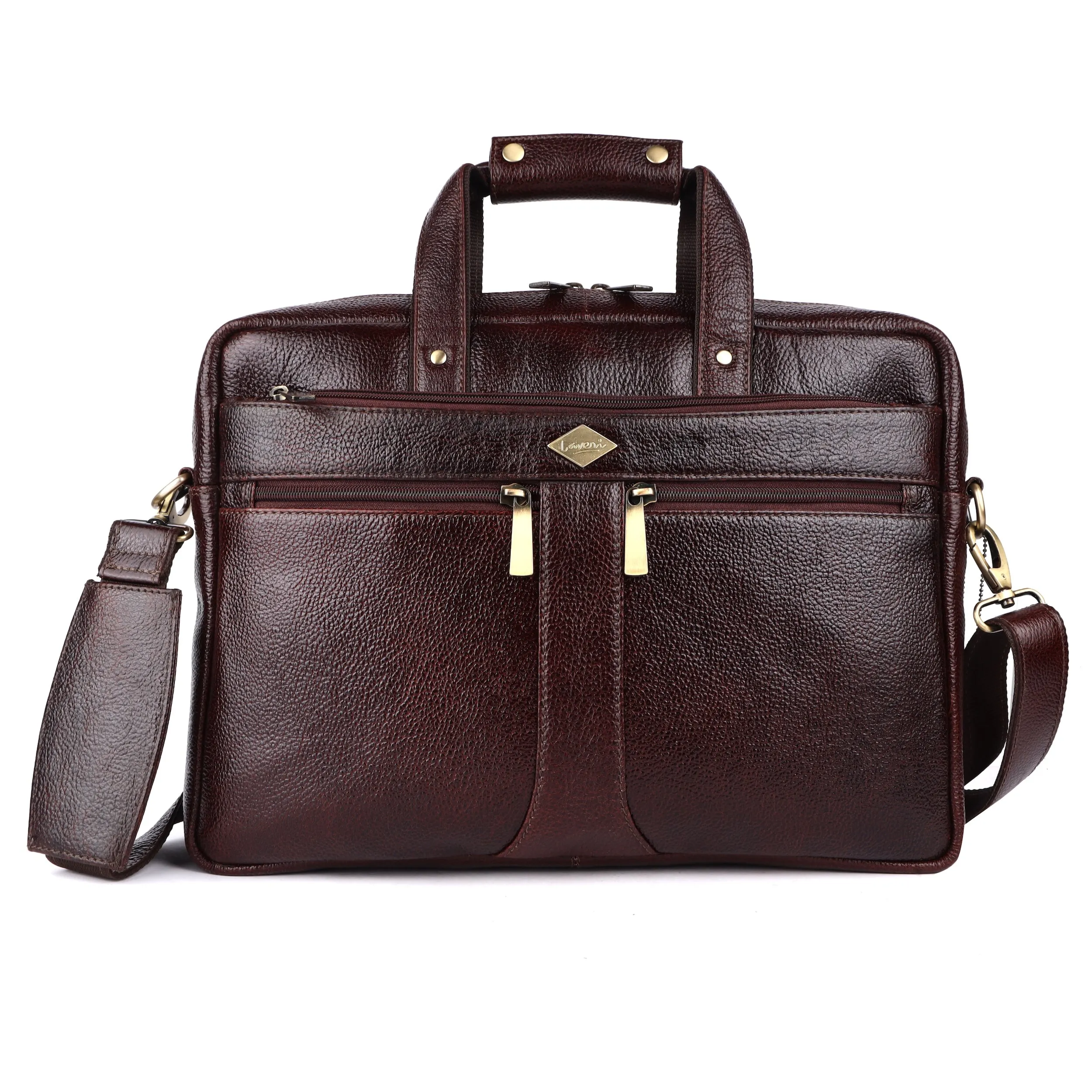 Laveri® Genuine Leather Laptop Messenger bag #2816 Brown