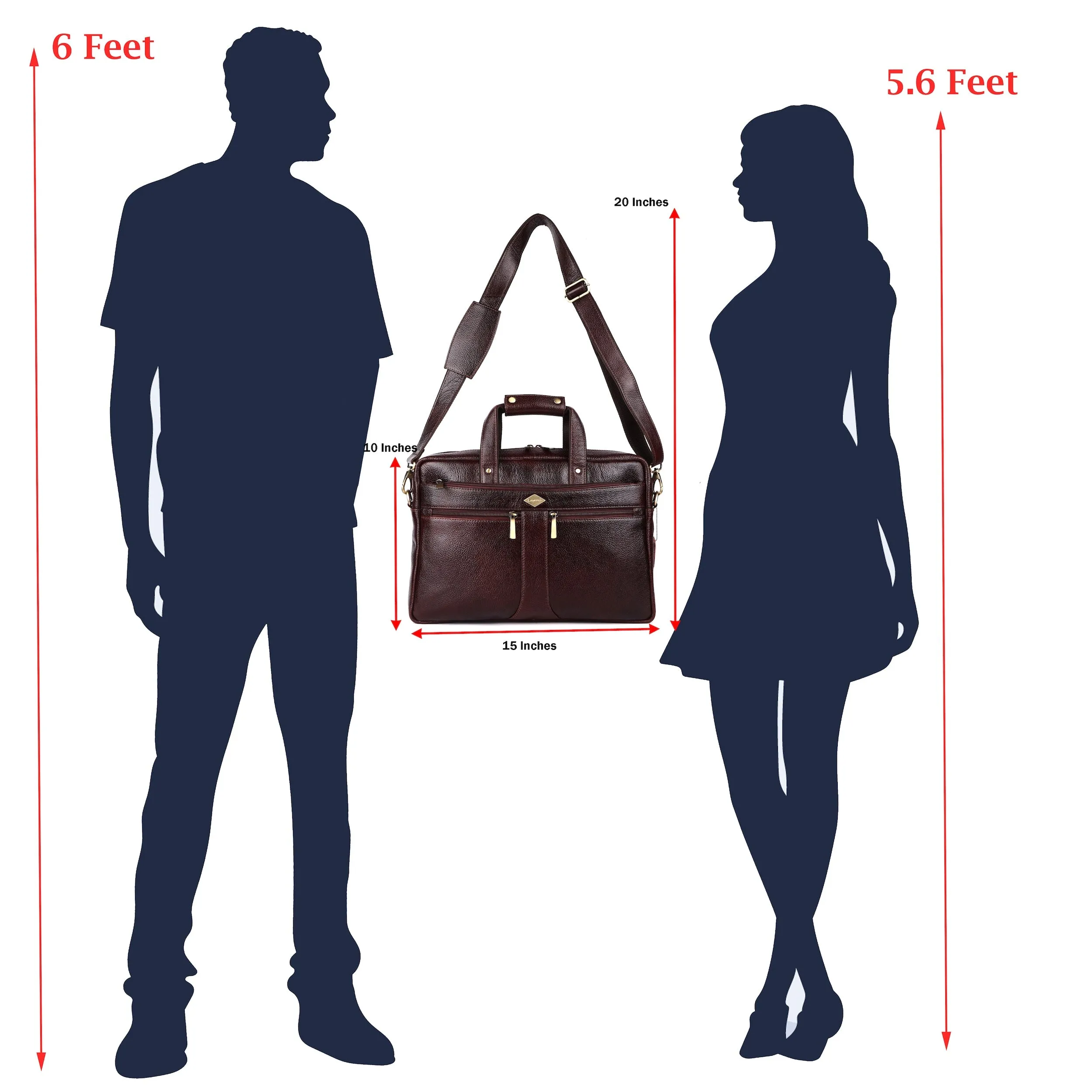 Laveri® Genuine Leather Laptop Messenger bag #2816 Brown