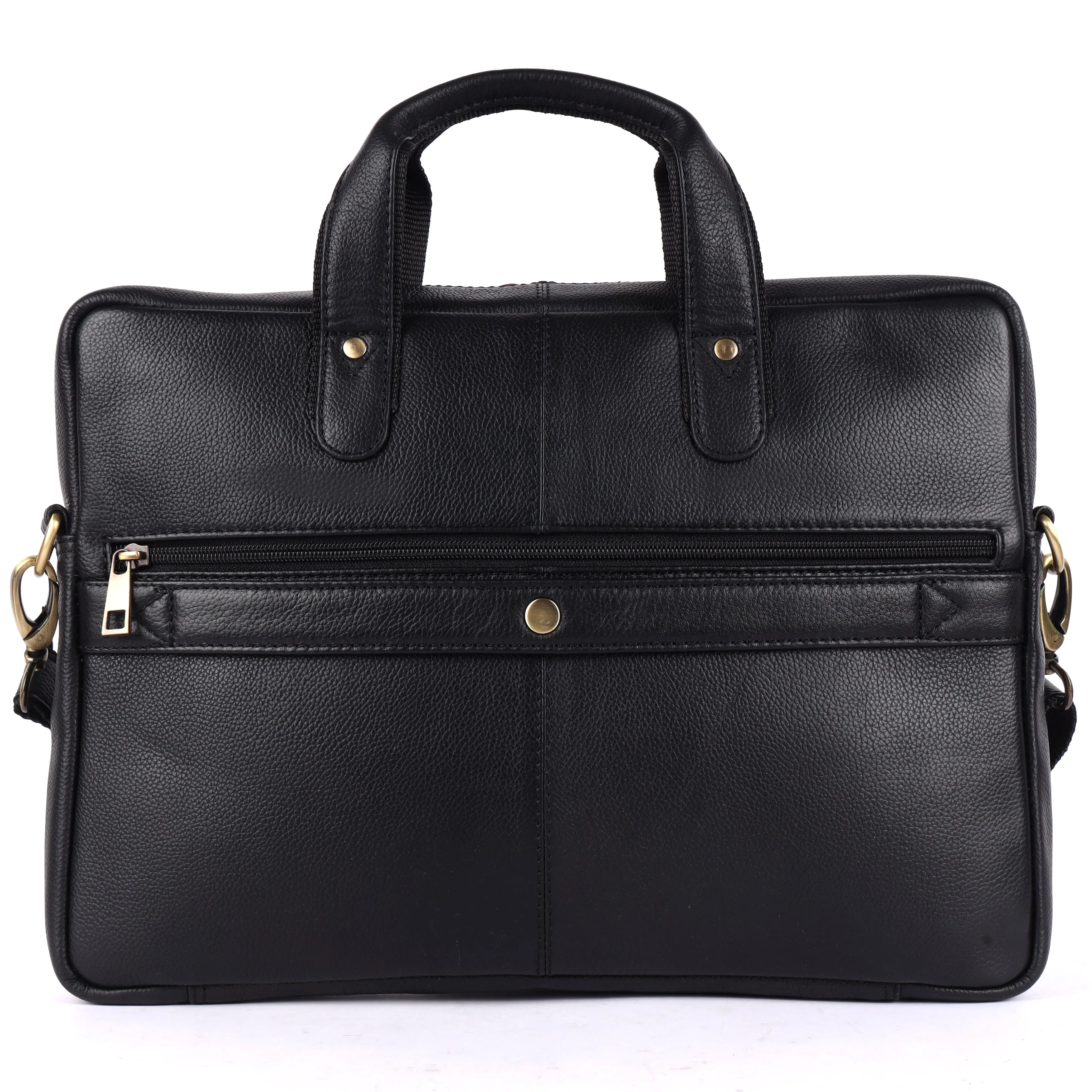 Laveri® Genuine Leather Laptop Messenger bag #2817 Black