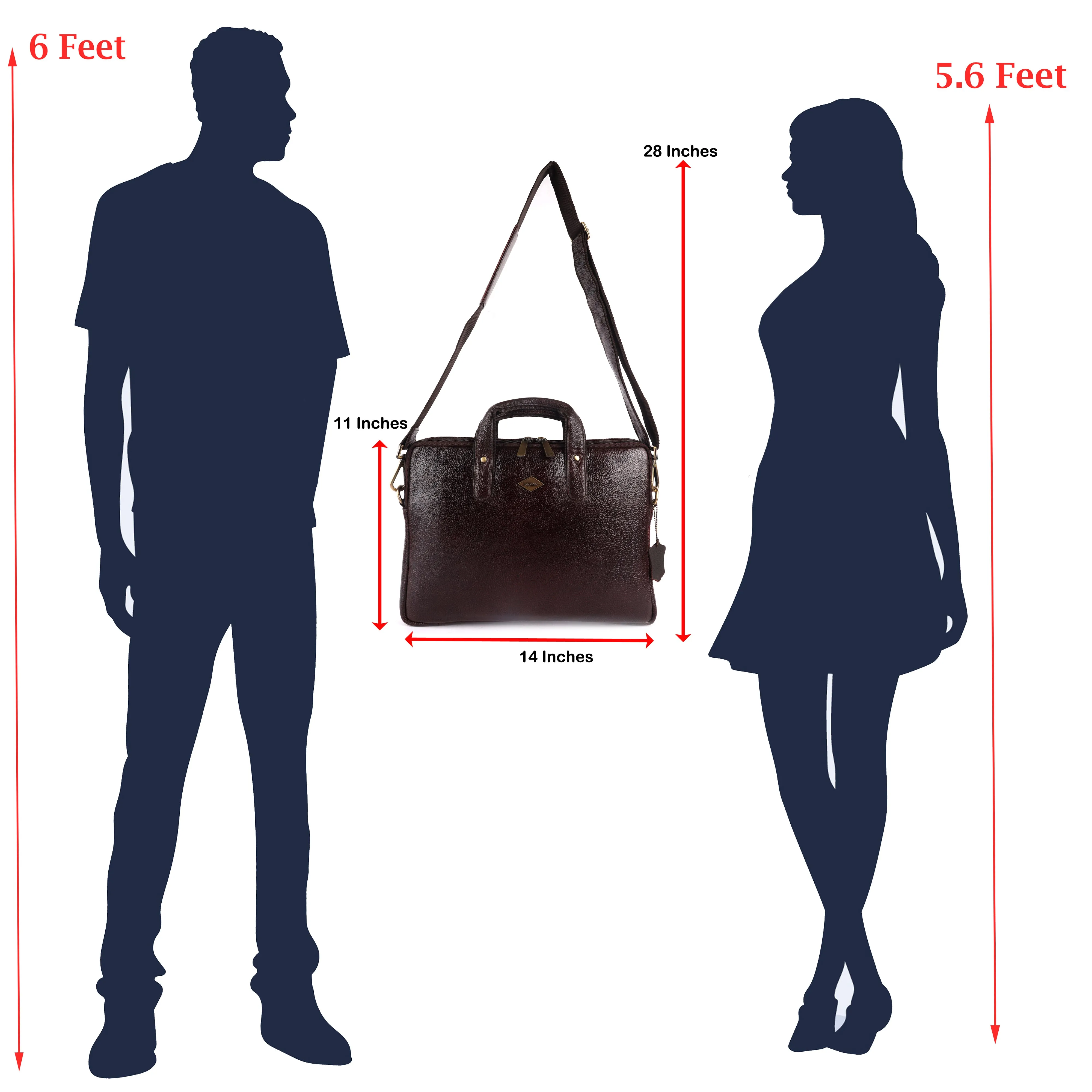 Laveri® Genuine Leather Laptop Messenger bag #2817 Brown