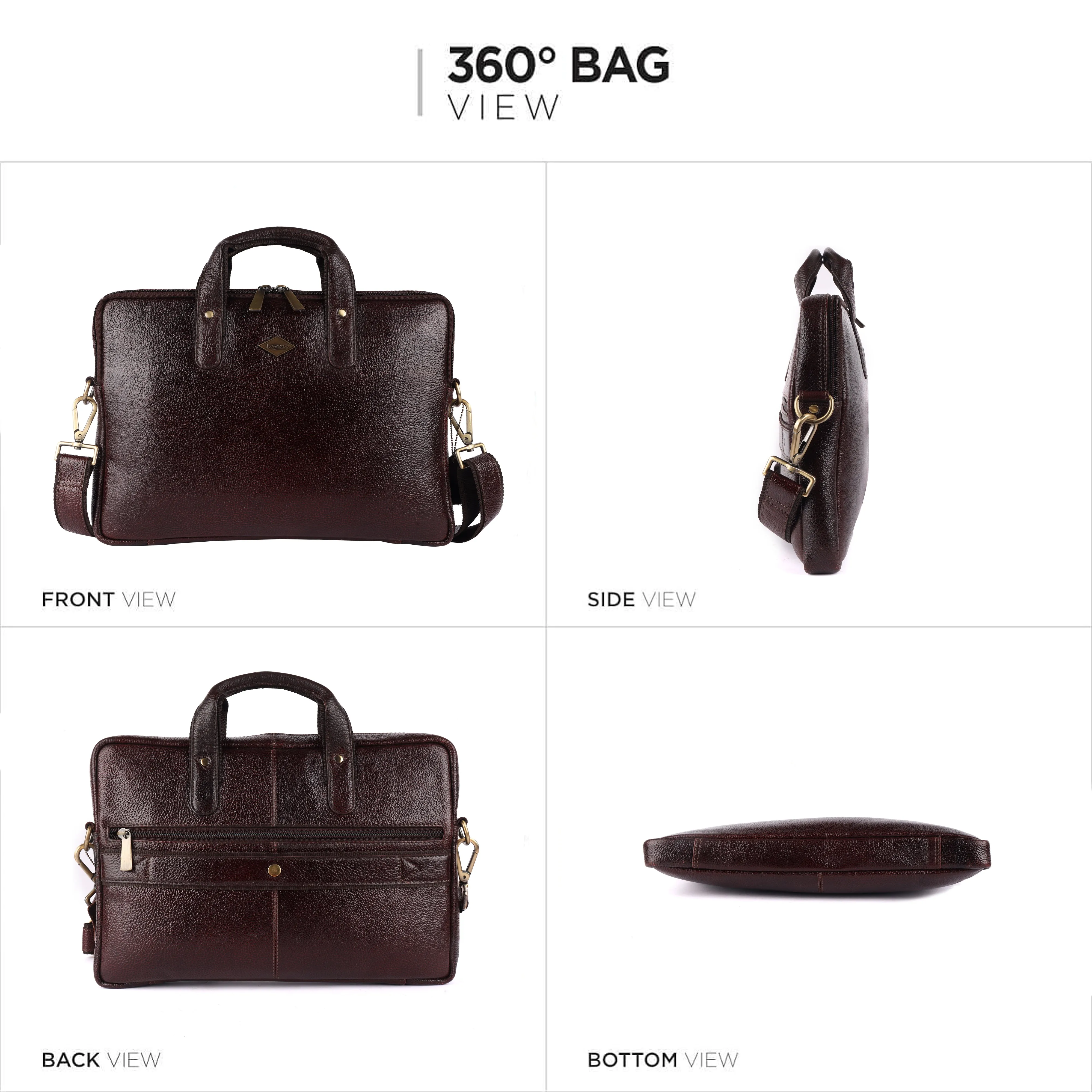 Laveri® Genuine Leather Laptop Messenger bag #2817 Brown