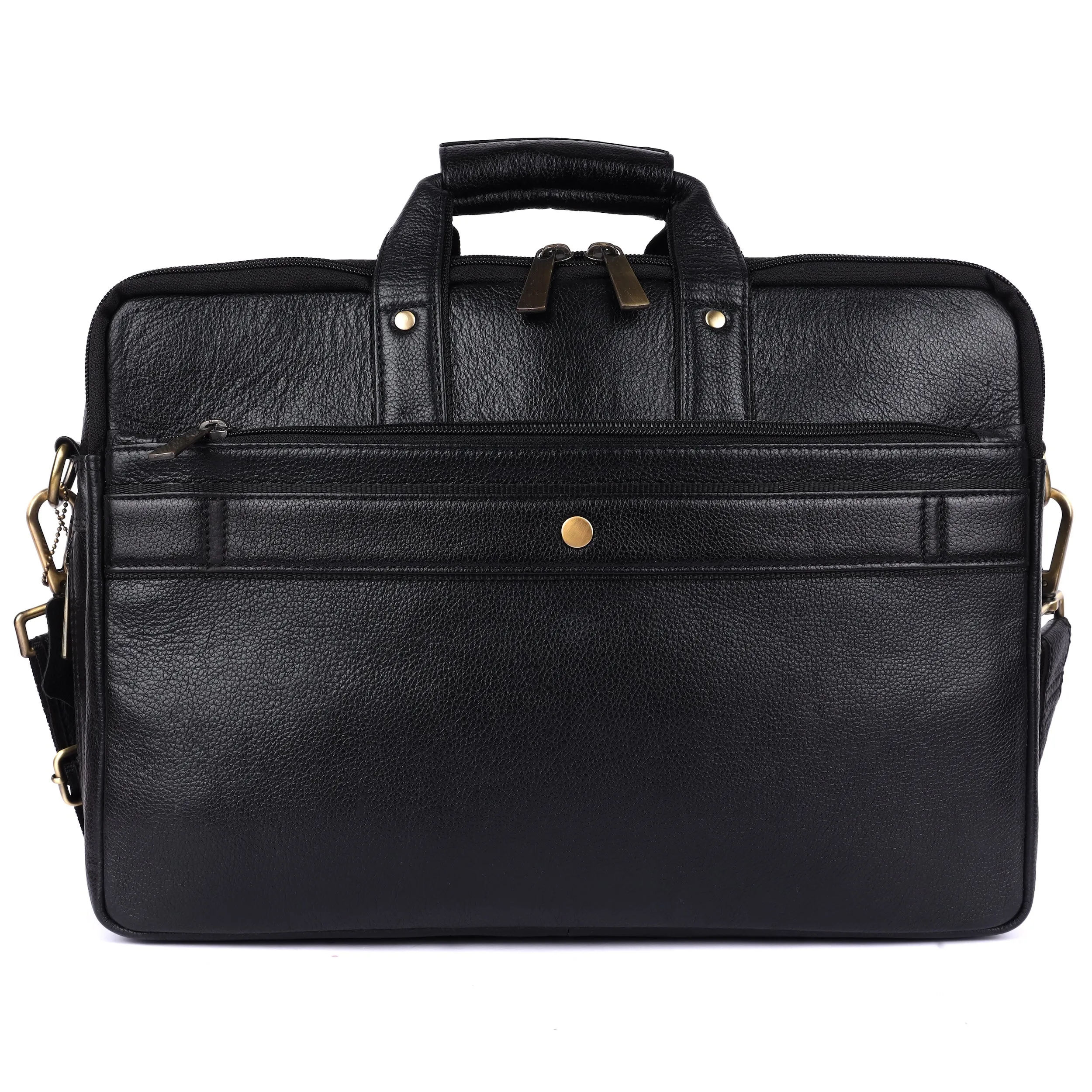Laveri® Genuine Leather Laptop Messenger bag #2819 Black