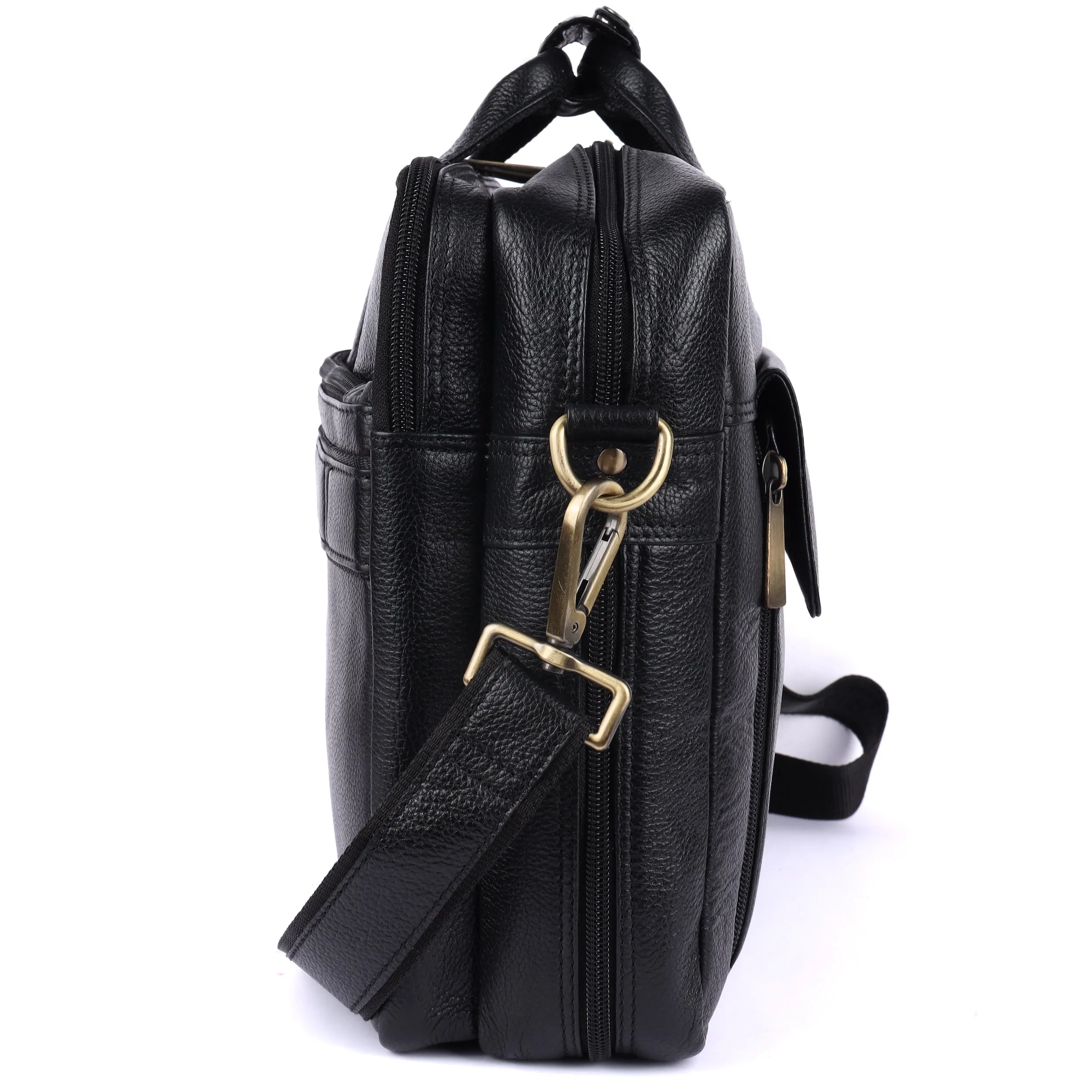 Laveri® Genuine Leather Laptop Messenger bag #2819 Black
