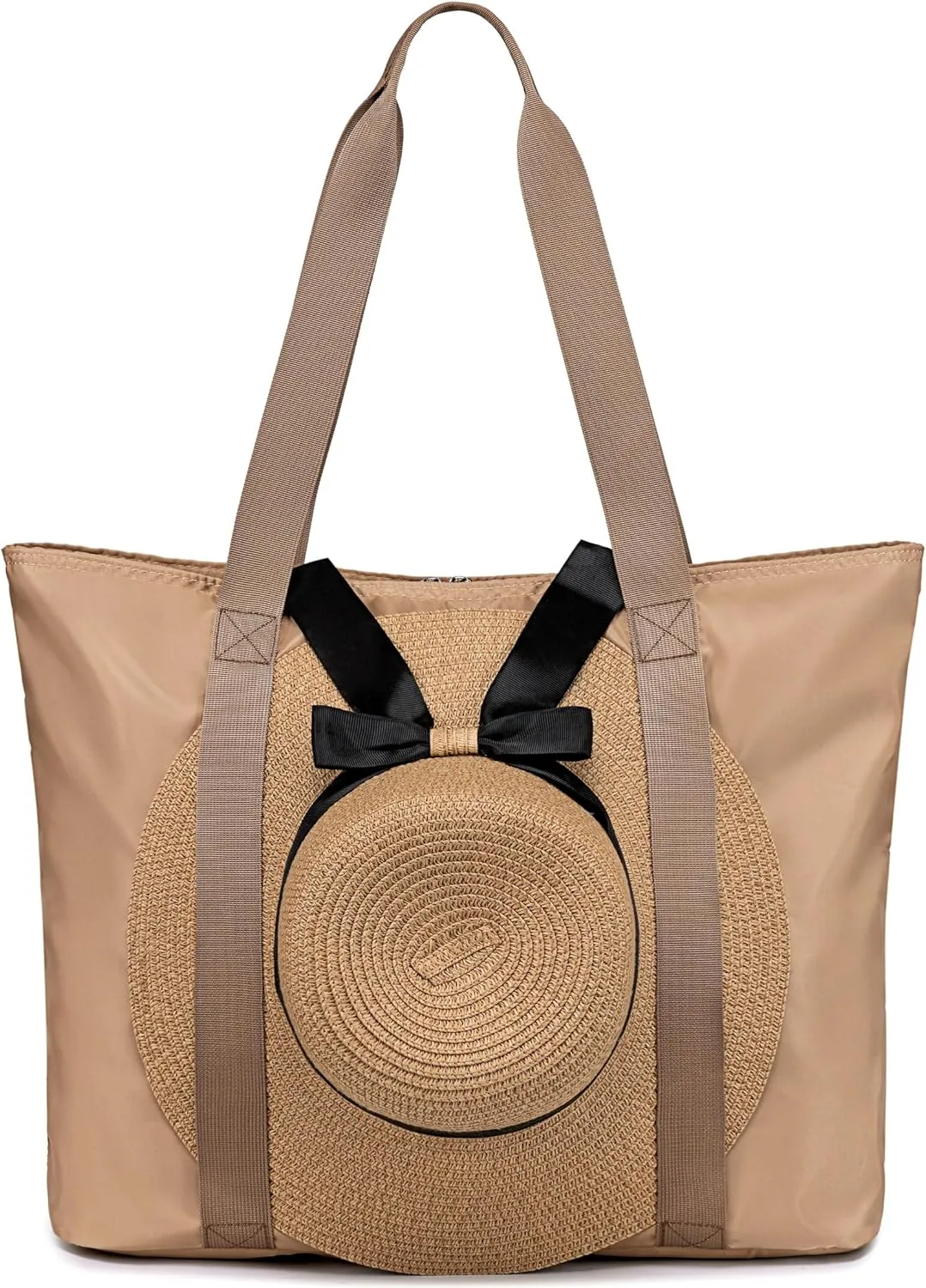 LEDAOU Beach Bags for Women, Beach Bags Waterproof Sandproof, Packable Beach Tote Bag with Zipper Travel Sports